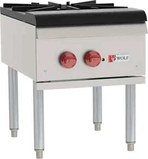 Wolf Commercial WSPR1 18” W x 24” D x 22-1/2” H Stock Pot Range