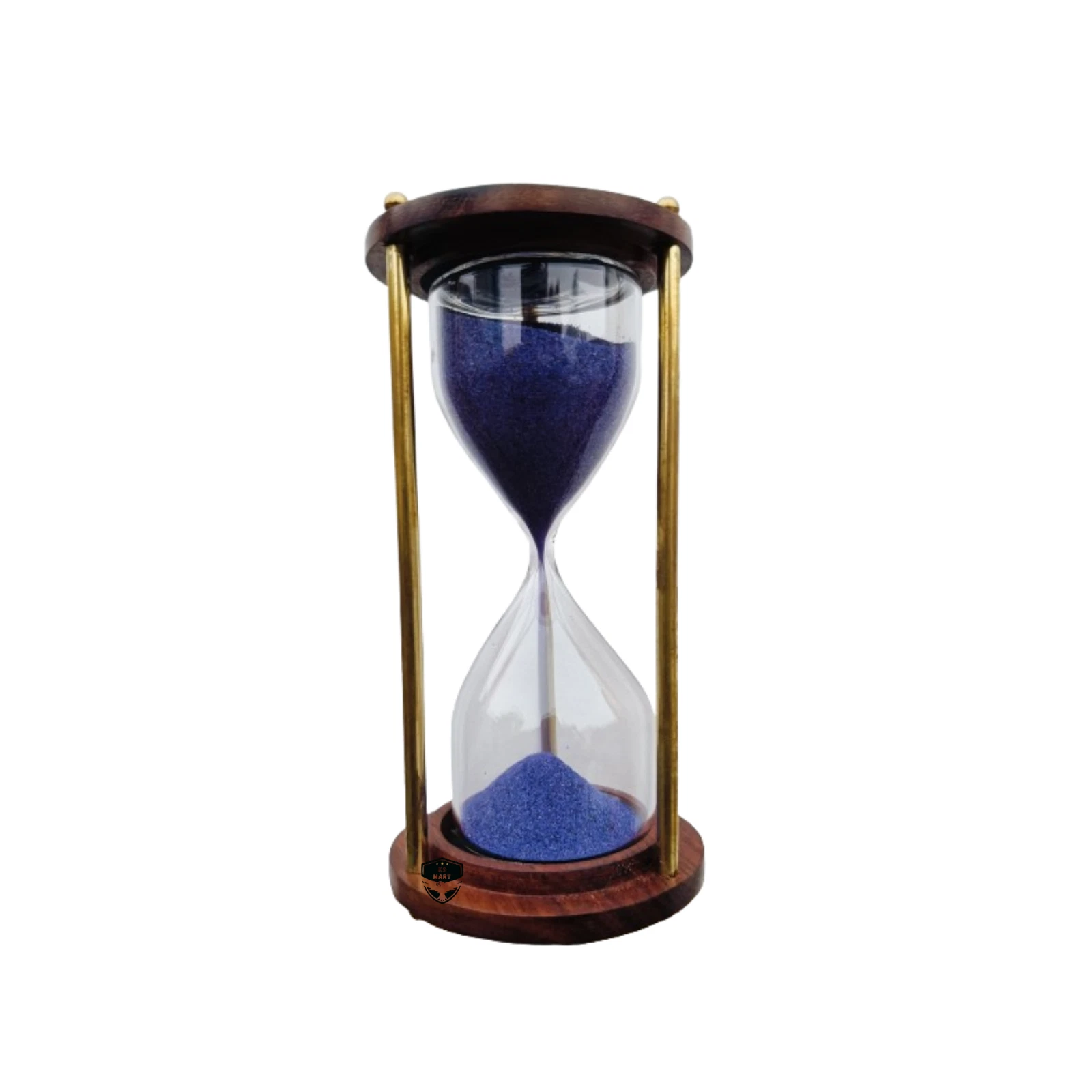5 Minute Sand Timer Natural Wood Frame Blue Sand Stylish Hourglass for HomeDecor