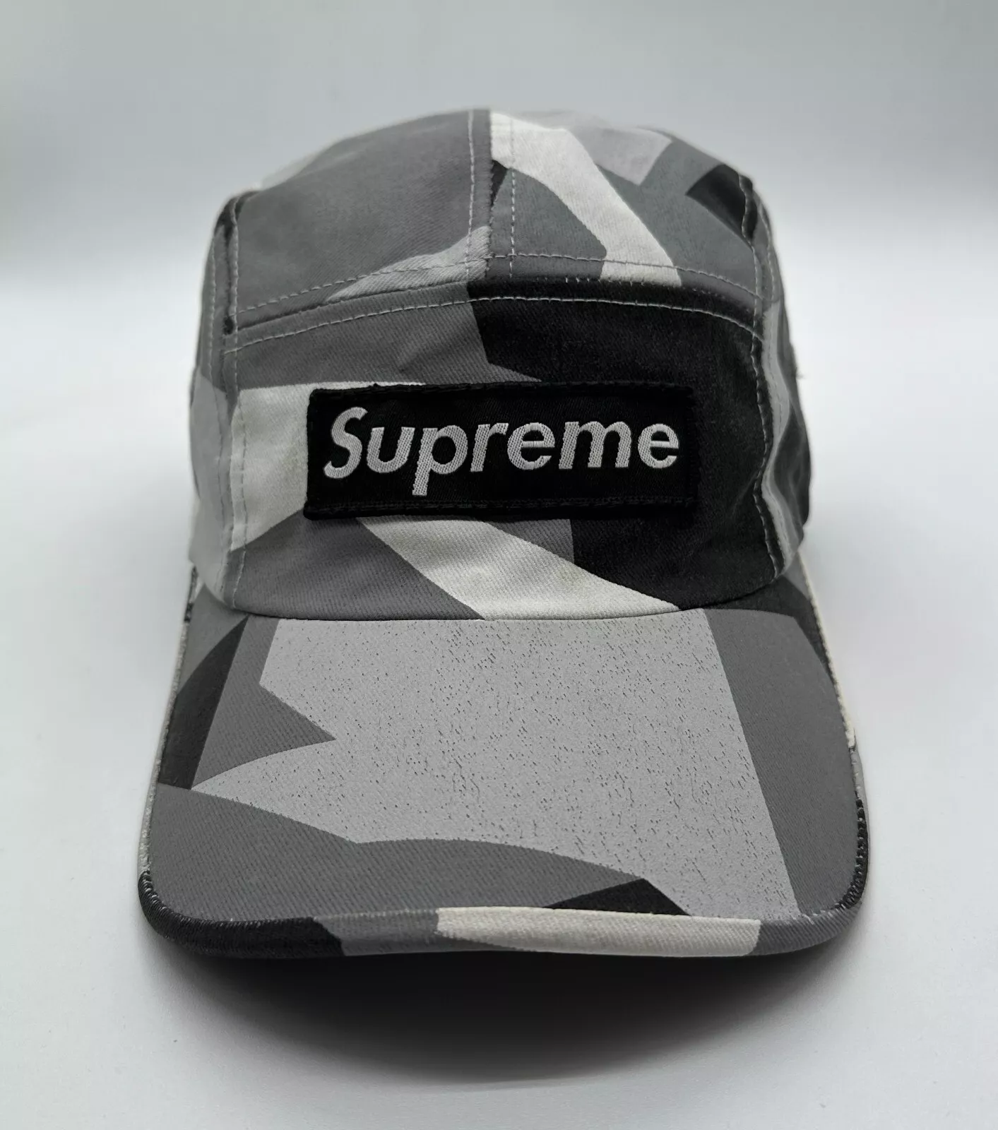 Casquette de camp Supreme Vintage 2000 M90 Swedish Splinter Camo Box Logo Gris Made USA