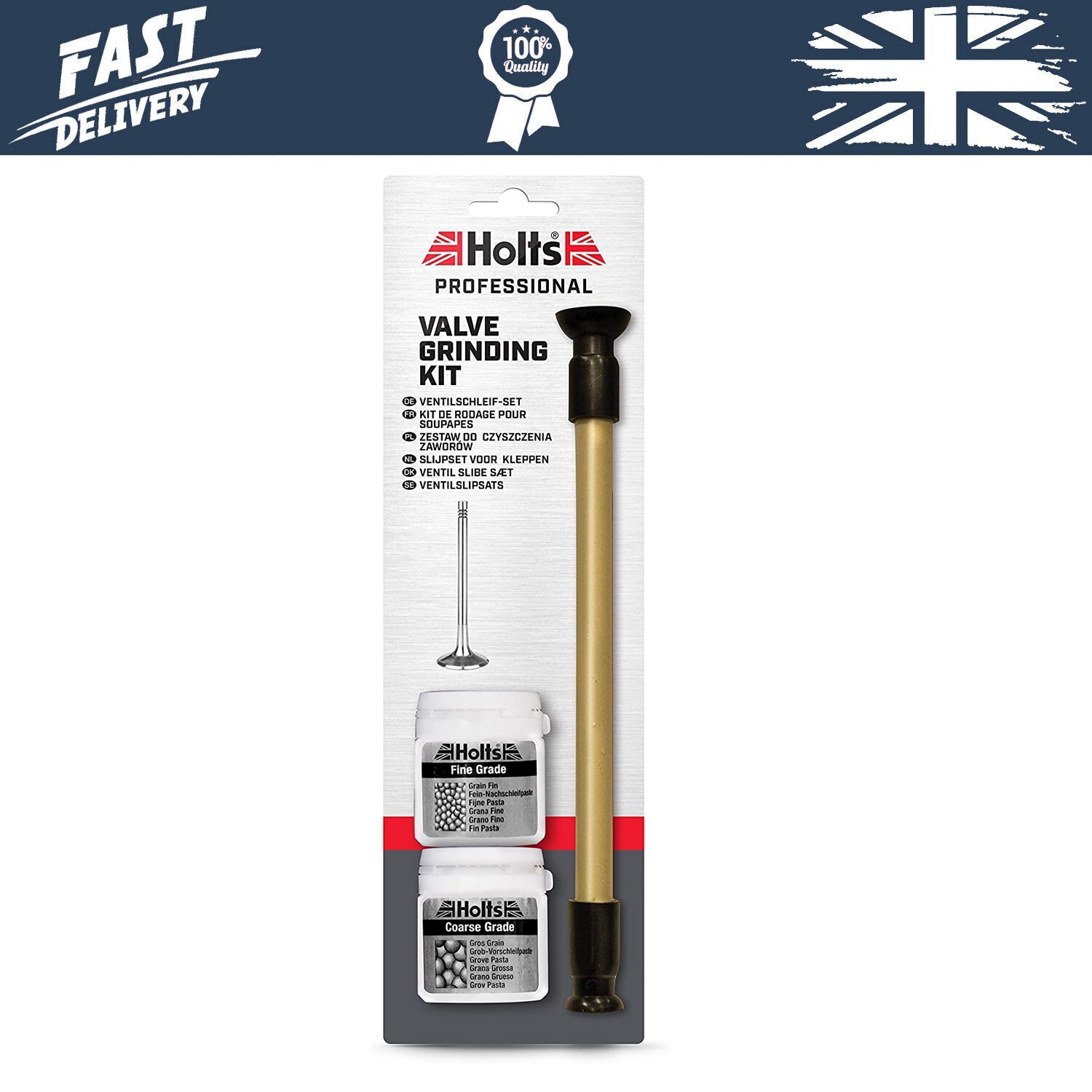 Holts Valve Grinding 3 Piece Kit Coarse & Fine Grade Paste Lapping