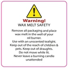 Wax Melt Warning Labels  37mm Square x 105