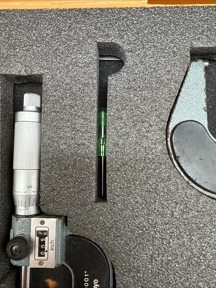 Micrómetro exterior Mitutoyo 0-3 pulgadas OD 193-923 M820-3’ST hecho en Japón 1 juego Foto 3 de 4