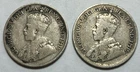 (2 Coin Lot) 1928, 1929 Canada 25 cents *Silver KING GEORGE V DEI GRA KM# 24a