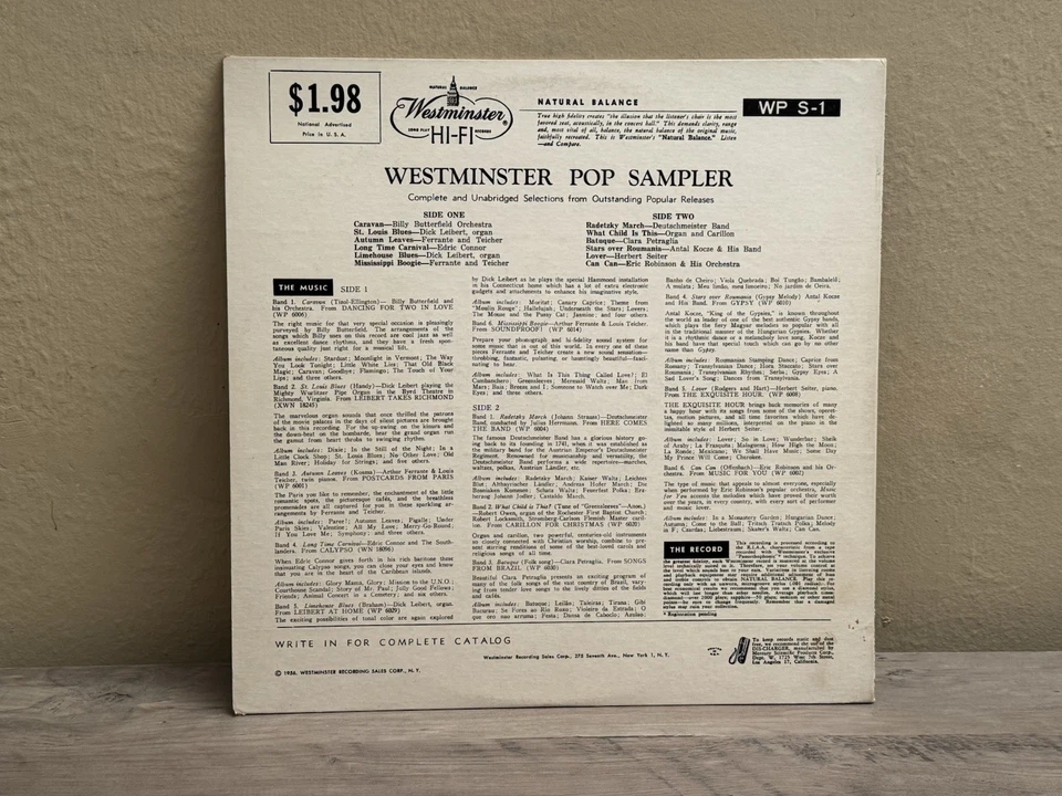 WESTMINSTER POP SAMPLER CHEESECAKE COVER CLASSICAL LOUNGE VINYL LP EX+ - Image 3 of 4