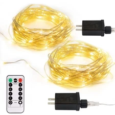 2 Pack Fairy String Lights Plug in, 33Ft 100 Micro Starry LED Twinkle Fairy L...
