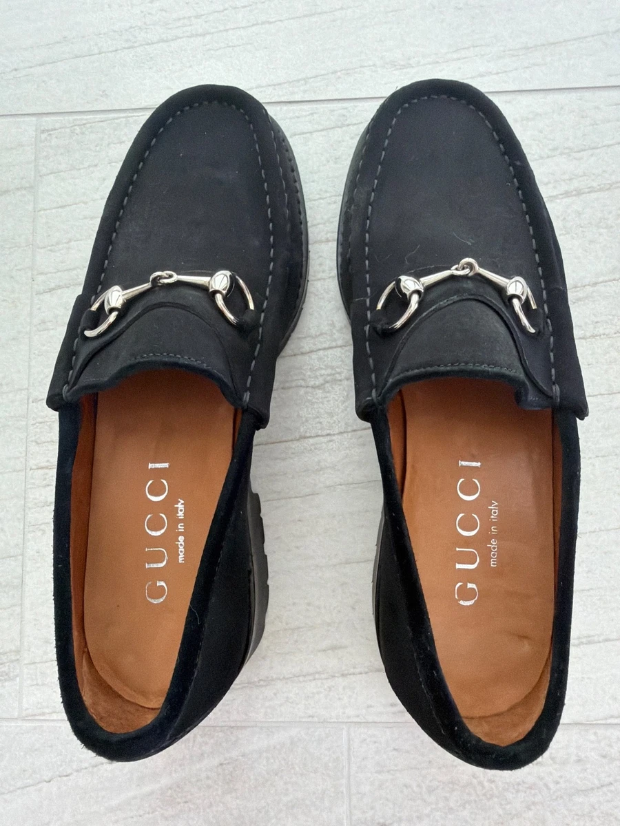 Gucci Black Suede Fringe Horsebit Loafers Men US 10.5 Leather Gucci | Shoes | Gucci Gg Debossed Leather Horsebit Loafers  main image 4