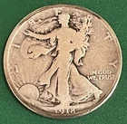 1918-D Walking Liberty Half Dollar. 90% Silver. Free Shipping!