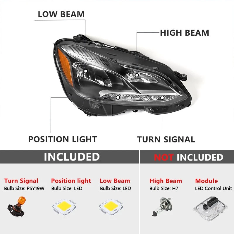 For 2014-2016 Mercedes-Benz E-Class W212 Sedan Wagon LED Headlight Passenger Foto 2 de 4