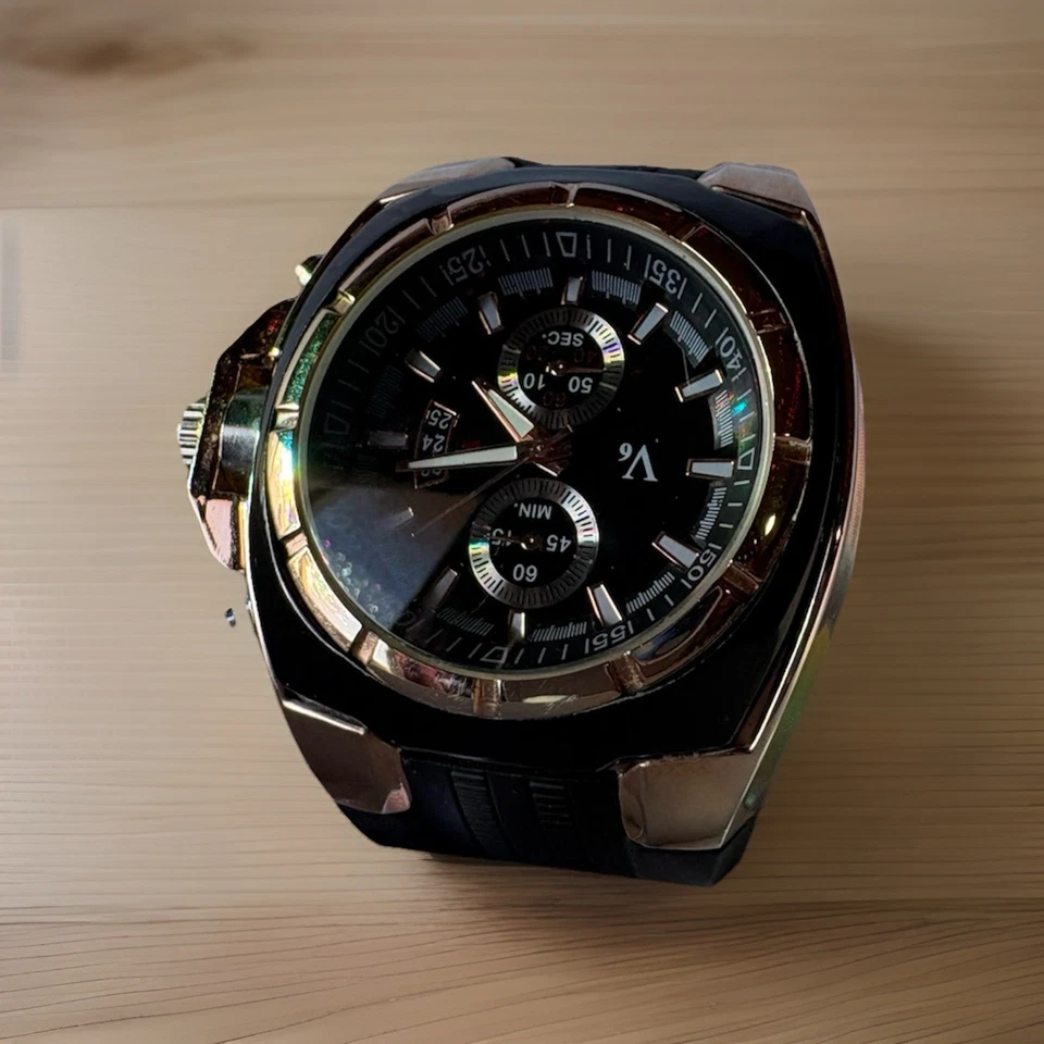 V6 Super Speed Faux Chronograph Sports Style Quartz Men’s Watch No V0048 - Image 2 of 4