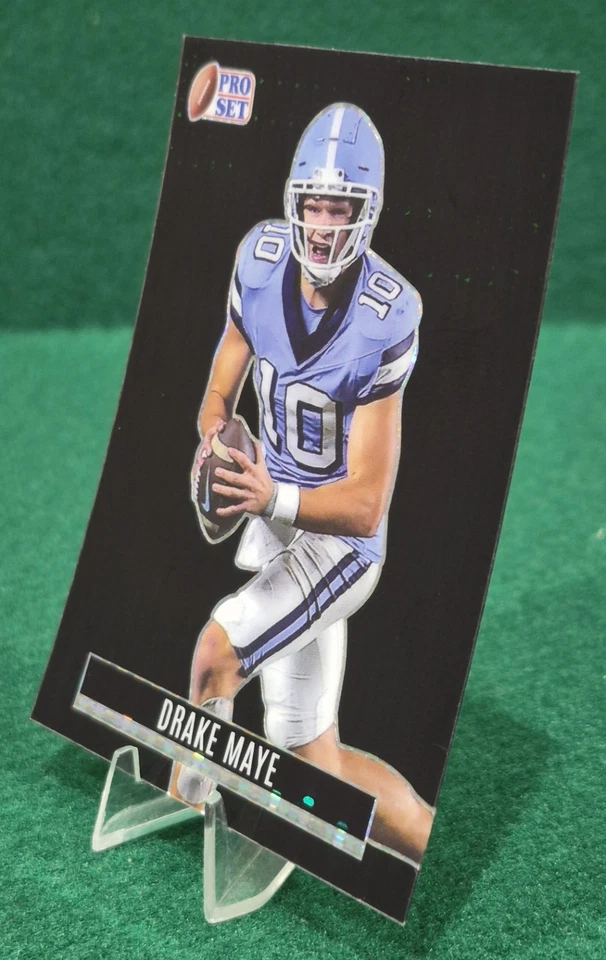 Drake Maye Rookie 1/1 Black Pulsar Proof 2023 Leaf Pro Set Metal Retro #RB-31 - Image 2 of 4