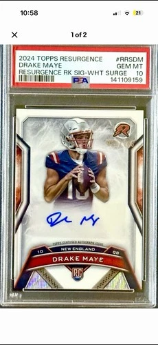 Drake Maye Resurgence Rookie Auto 011/125 PSA  10. Low population.