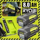 40V 8.0AH MAX For Ryobi 40 Volt Lithium Battery OP4050 OP40602 OP40261 / Charger