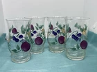 Anchor Hocking 1980s Orchard  Medley Vtg drink glasses set of 4 Retired Design