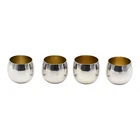 VINTAGE TIFFANY & CO STEMLESS GOLD WASH CORDIAL LIQUOR GLASSES STERLING SILVER