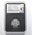 1943-D Lincoln Wheat Cent Original Bag Fragment MS65 NGC *7204