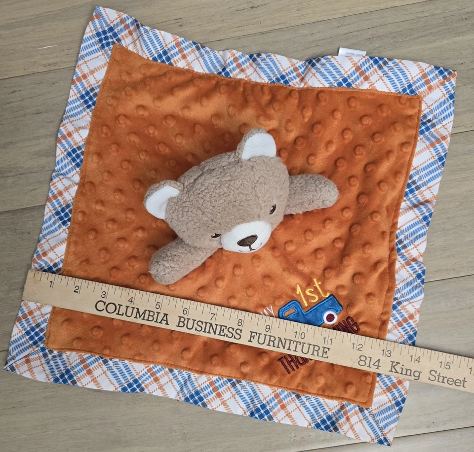 Защитное одеяло Baby Starters My First Thanksgiving Bear милый оранжевый грузовик - Изображение 4 из 4