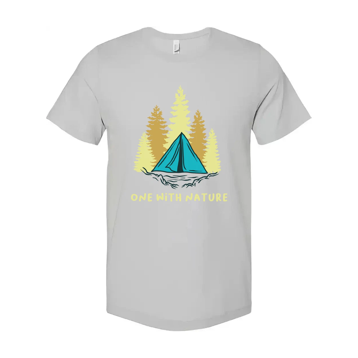 Unisex Outdoor T Shirt With Camping Tent And Pine Forest Graphic For Nature Love