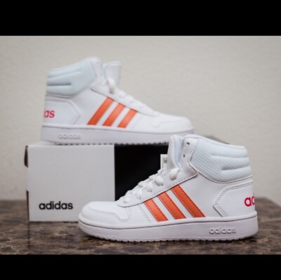 ADIDAS | Kids White Hoops Mid 2.0 K Size 5