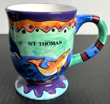 St. Thomas Virgin Islands Coffee Mug Cup Dolphins Vacation Travel Souvenir