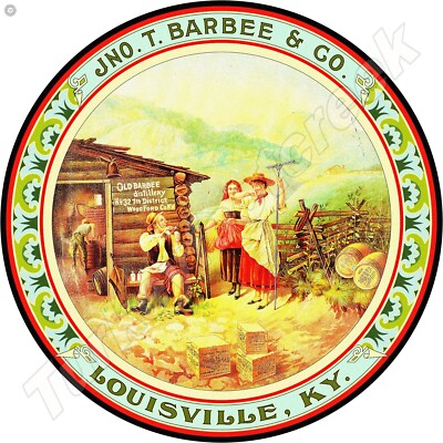 Jno. T. Barbee & Co. Louisville,KY 11.75'' Round Metal Sign