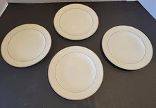 Homer Laughlin Diplomat Gold Rim Ivory China 6.5” Bread Plates  (4 Plates) VTG 
