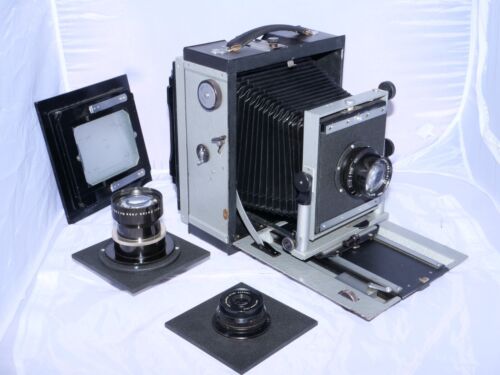 German Mentor 5x7/4x5 Studio-Feldkamera.  (2) Rückseite. (3) Vintage Zeiss Objektiv - Bild 1 von 24