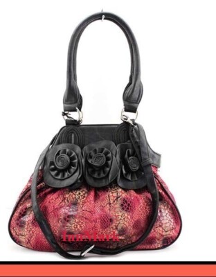 MODISCHE HAND/SCHULTERTASCHE BLUMEN SCHLANGENMUSTER MEDIUM / 108