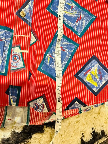 Nautical Beach Novelty Vintage Sail Boat Print Long Sleeve Shirt Medium M - Picture 3 of 11