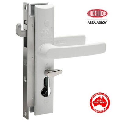 LOCKWOOD 8654 Security Screen Door Lock-8654WH White NO CYL-FREE