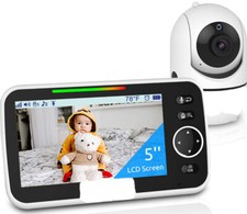 Baby Monitor Camera  Audio 5'' LCD Display Pan Tilt Remote Night Vision,Music