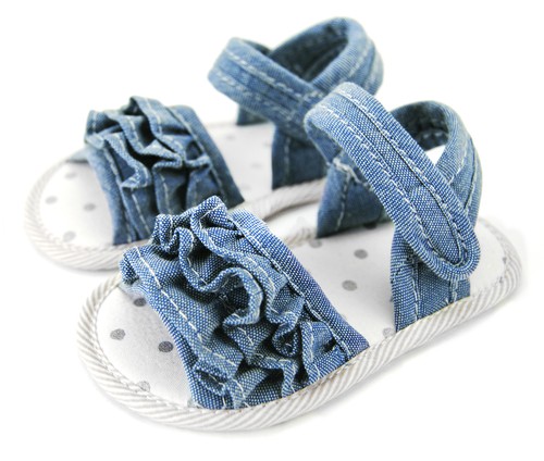 axy-Stoff Mädchen Sommer Sandalen Babyschuhe -Little Princess - Picture 3 of 7