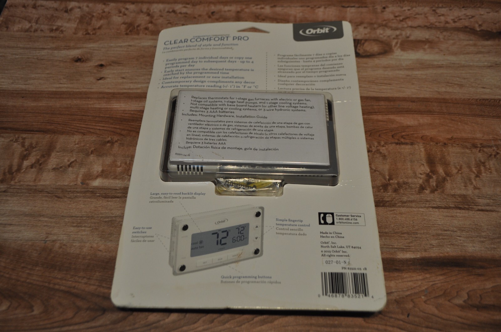 Thermostat ORBIT 'Clear Comfort Pro' 7 Day Programmable SEALED NEW