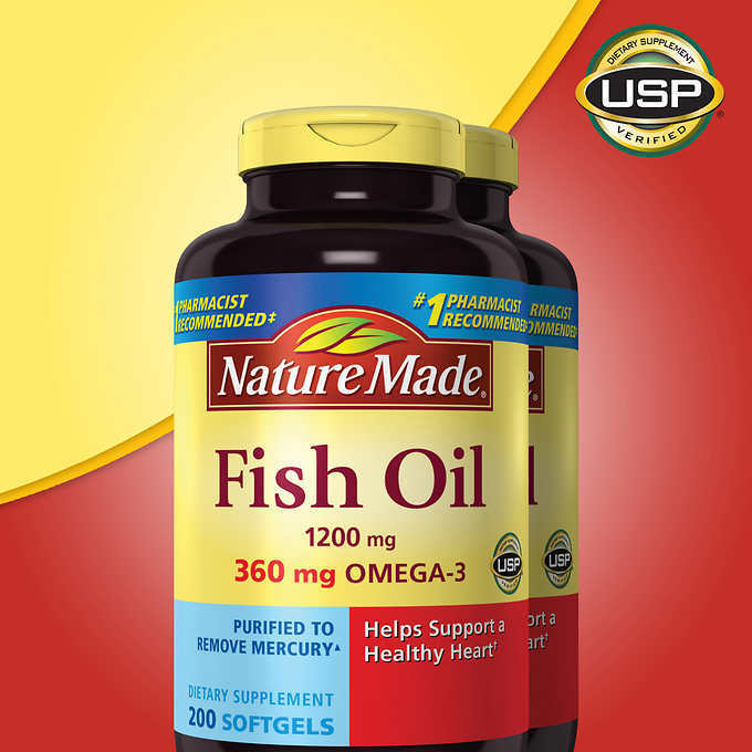 Nature Made Fish Oil 1200 mg, EPA, DHA & 360mg OMEGA-3, 400 Softgels
