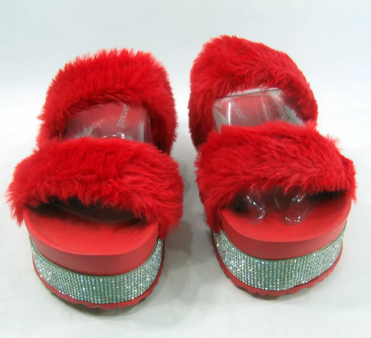 Bamboo Slip On slipper red FURRY 2