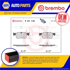 Brake Pads Set fits CITROEN C4 GRAND PICASSO 1.6 Front 2013 on Brembo 1609898380