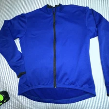Bellweather Men’s Thermal Bike Jersey Blue Full Zip Long Sleeve Winter Cycling 