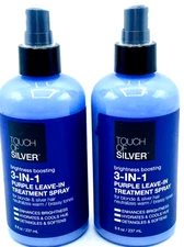 2 Pack - Touch of Silver ~ 3-in-1 Purple Leave In Treatment Spray 8 fl oz each