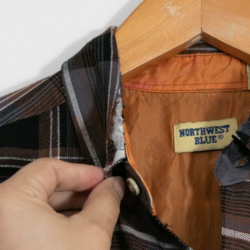 Vintage 90s Northwest Blue Plaid Button Up Shirt Mens Medium  Distressed Flannel, Size M, $22.99 - Photo 4