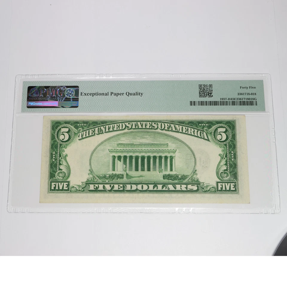 1934 A PMG Choice XF45 EPQ - Federal Reserve $5 Dollar St. Louis US Note #56647F - Image 2 of 3