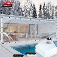 Clear Tarp with Grommets,8X20Ft Clear Tarps Heavy Duty Waterproof