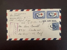 USA cover 30 cents Prexie 830 Yellowstone Natl. Park to LA, CA 6.4.1953