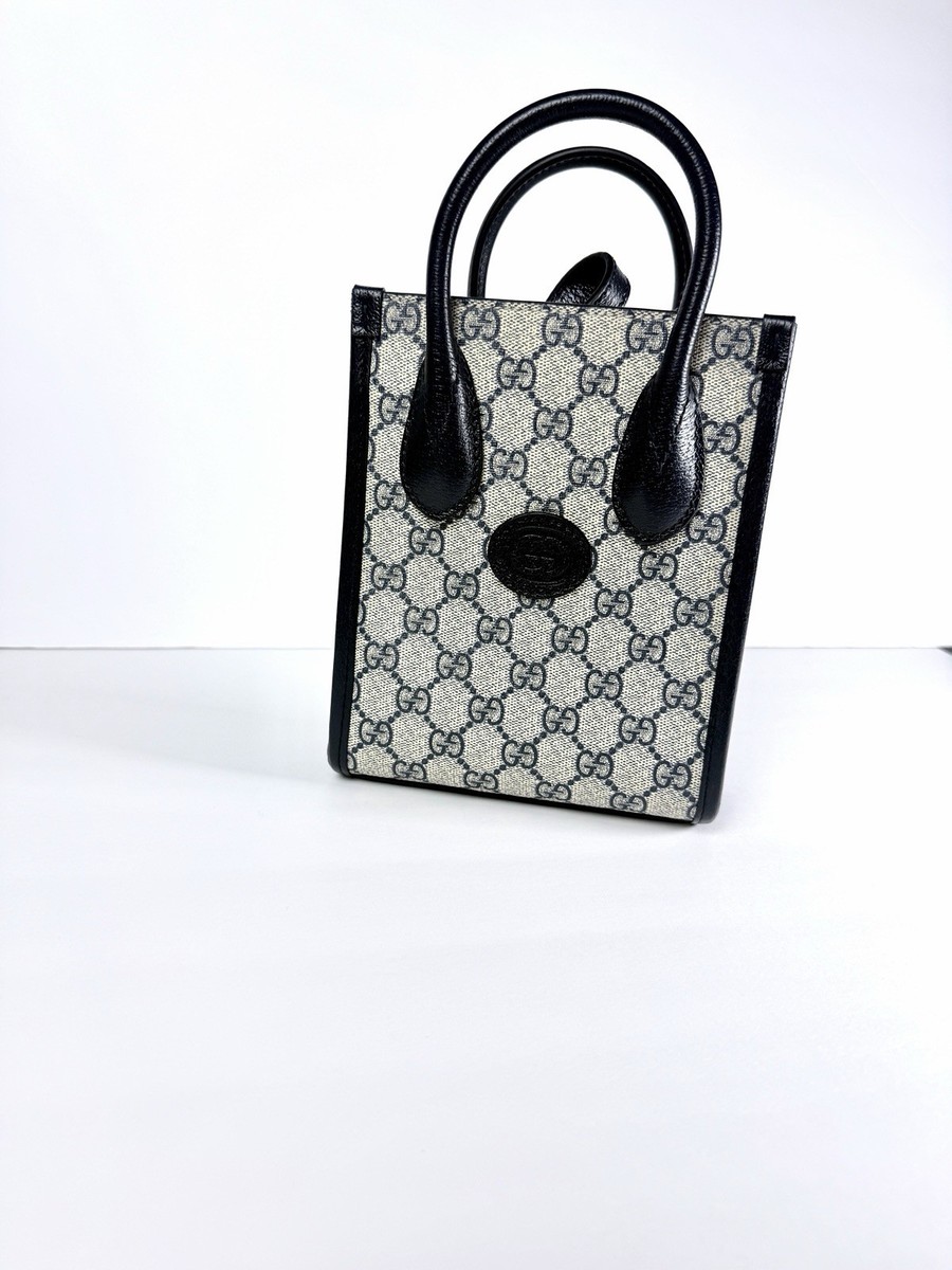 Gucci Interlocking G Patch Tote GG Coated Canvas Mini | eBay