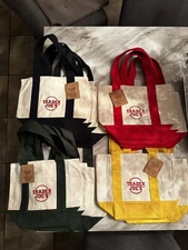 Trader Joe’s mini canvas tote bags set of All 4 Colors New!