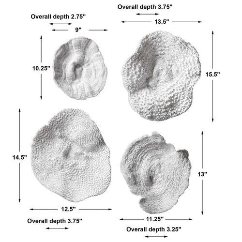 Uttermost 20170 Sea Coral Wall Art Set of 4 - Picture 3 of 3