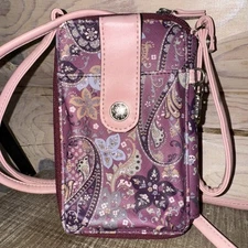 Mundi Safe Keeper Crossbody Purse Wristlet Floral Wallet Pocketbook Clutch New