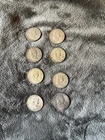 Lot Of 8 Franklin 90% Silver Half Dollars
