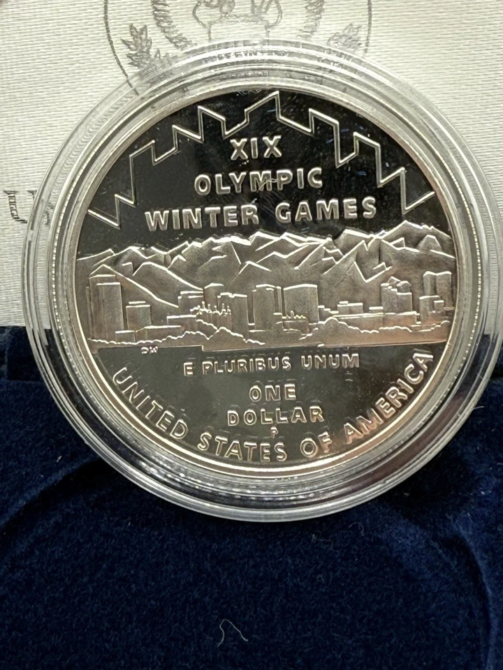 2002 Salt Lake Winter Olympics Proof Silver Dollar • Box & COA US Mint - Image 3 of 4