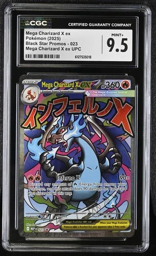 CGC 9.5 MINT+ Mega Charizard X ex MEP 023 UPC Black Star PROMO Pokemon Card