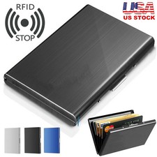 Men Women RFID Credit Card Holder Protector Metal Credit Card Wallet Gift Box US
