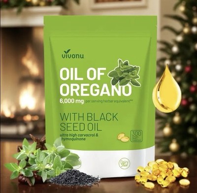 NEW Oil of Oregano Softgels with Black Seed Oil - 6000mg Oregano Oil